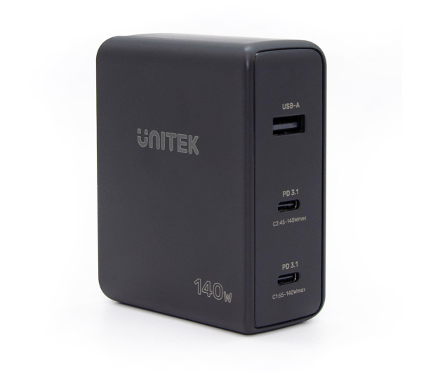 UNITEK Ładowarka Sieciowa GAN 3 Porty 2x USB-C 1x USB-A 140W; P1115A - 1150015 - zdjęcie 2